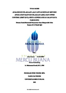 ANALISIS KECELAKAAN LALU LINTAS DENGAN METODE ANGKA EKIVALEN KECELAKAAN